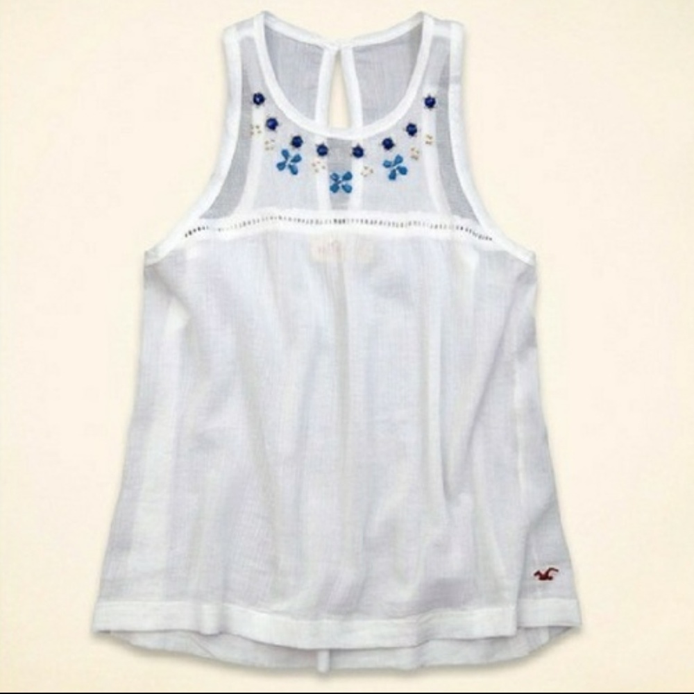 New Hollister Jewelry Embellished Top